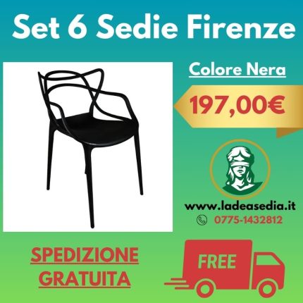 Set 6 Sedie Firenze Nera