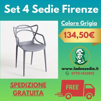 Set 4 Sedie Firenze Grigia