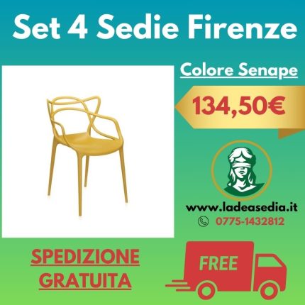 Set 4 Sedie Firenze Senape