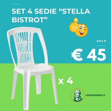 set 4 sedie stella bistrot